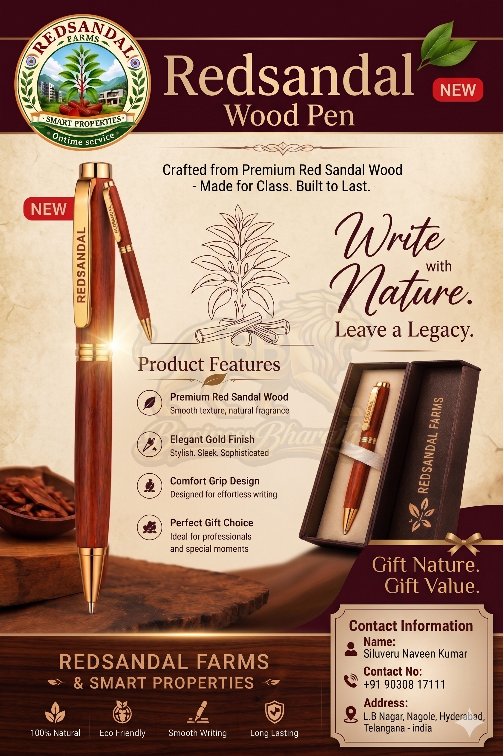RED SANDAL  WOOD PEN